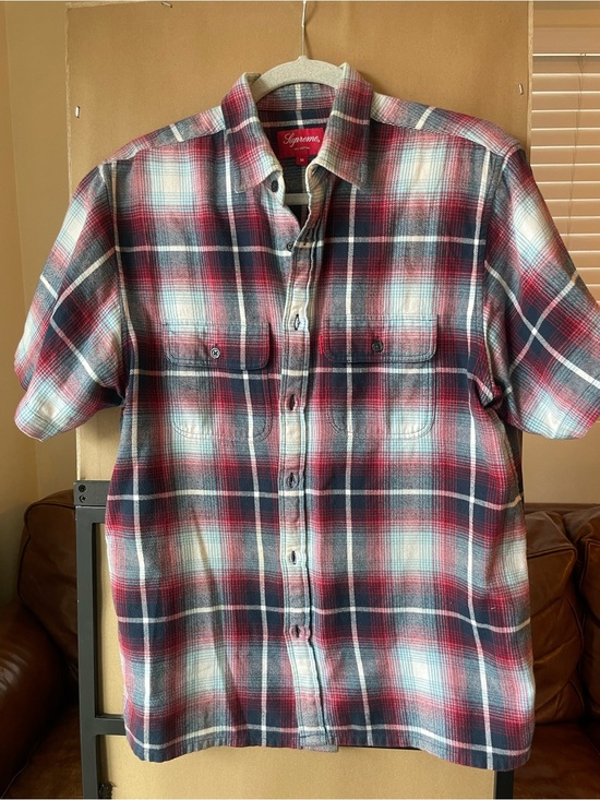 Supreme Other - Supreme Red Navy White Plaid Short-Sleeve Button-Down Shirt WORN ONCE